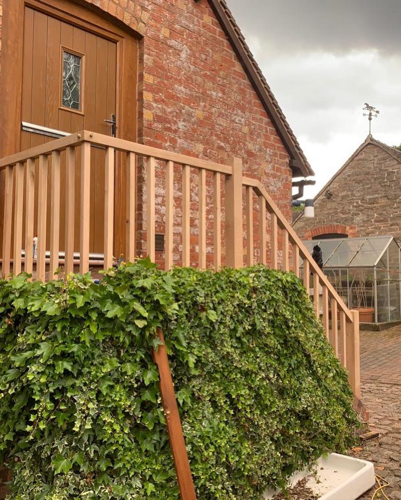 Hardwood external stair rails 