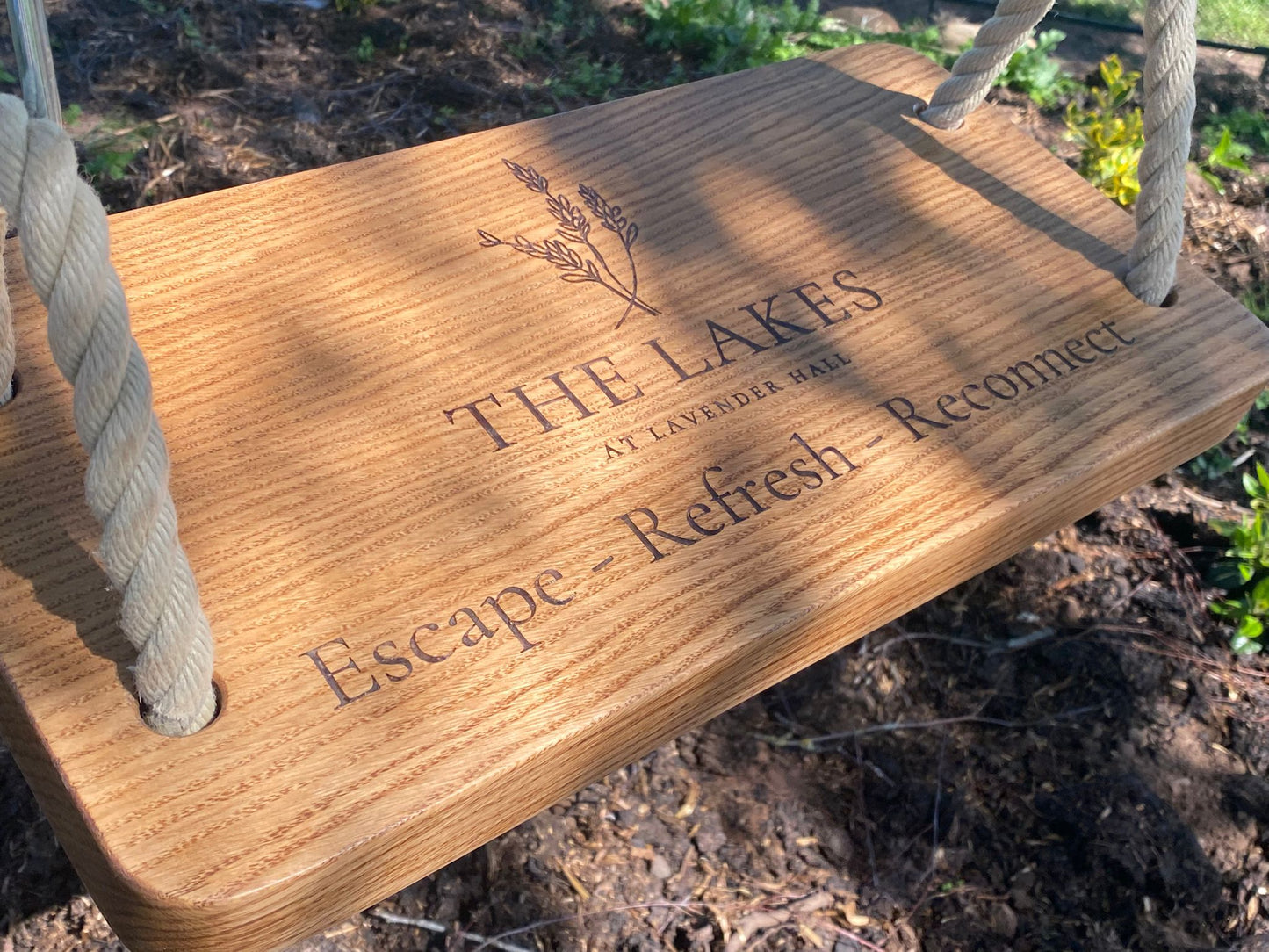 Bespoke Engraved Oak Swing